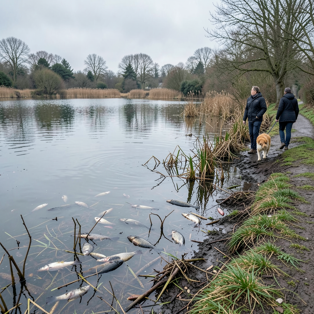 Dead fish found at Oxfordshire lake as dog owners warned about water